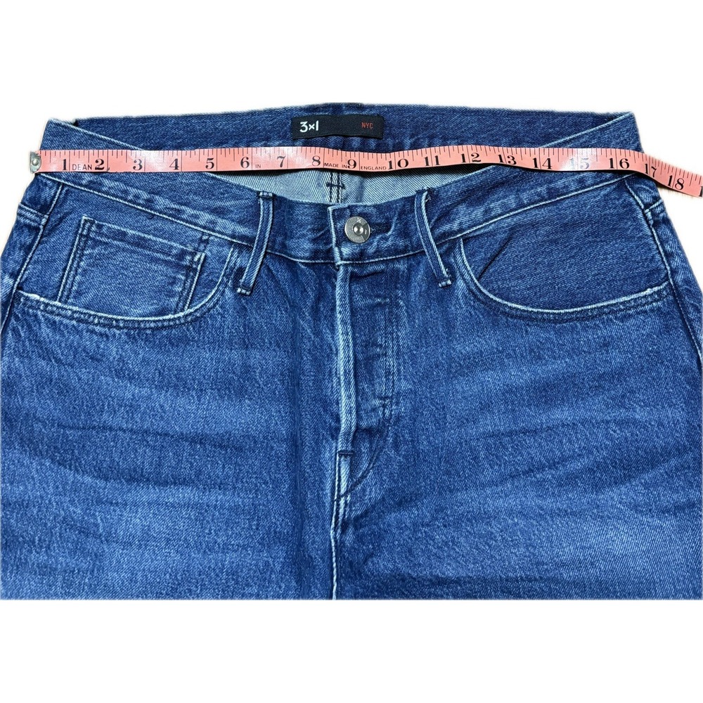 3x1 NYC Cropped Frayed Jeans Women Size 31 Medium Blue USA Made Fringe Boho Fun - Picture 4 of 10